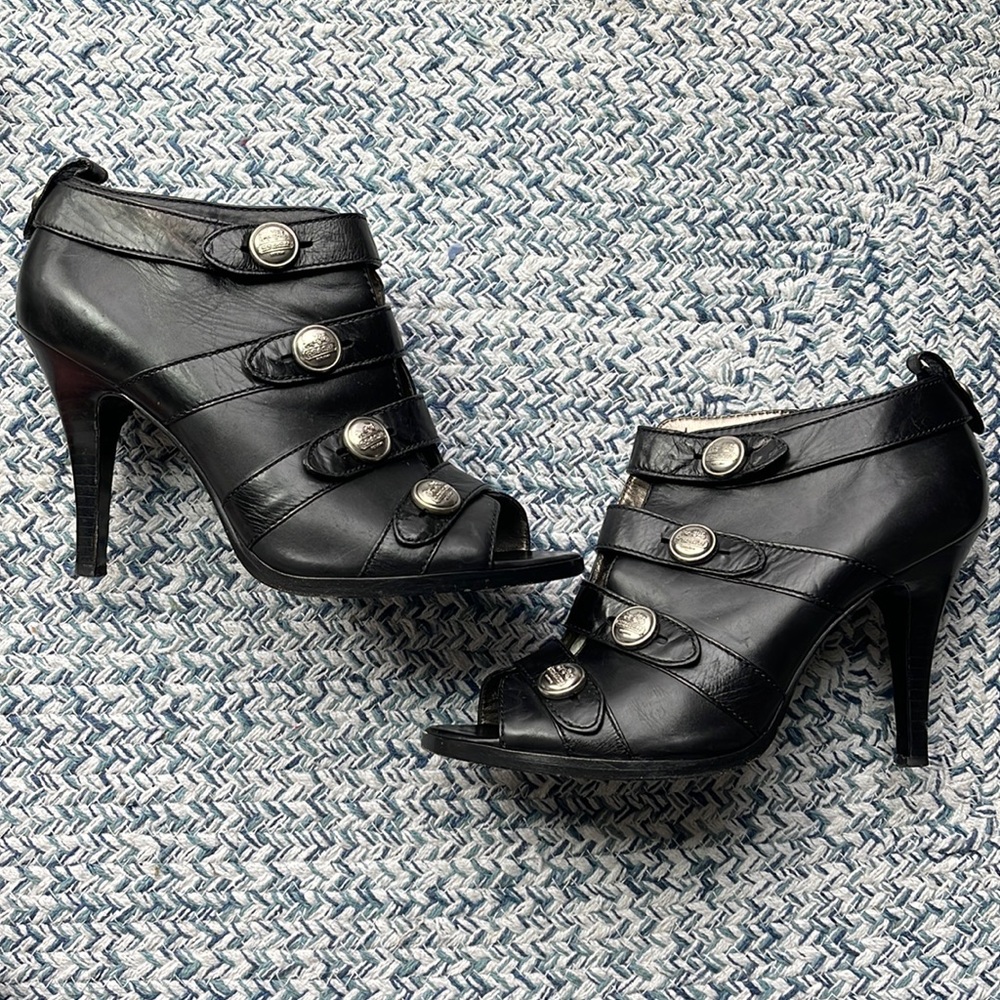 Coach Brandie Black Leather Heel